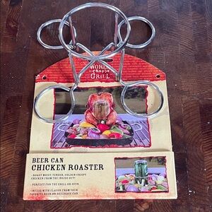 Silver Beer Can Chicken Roaster